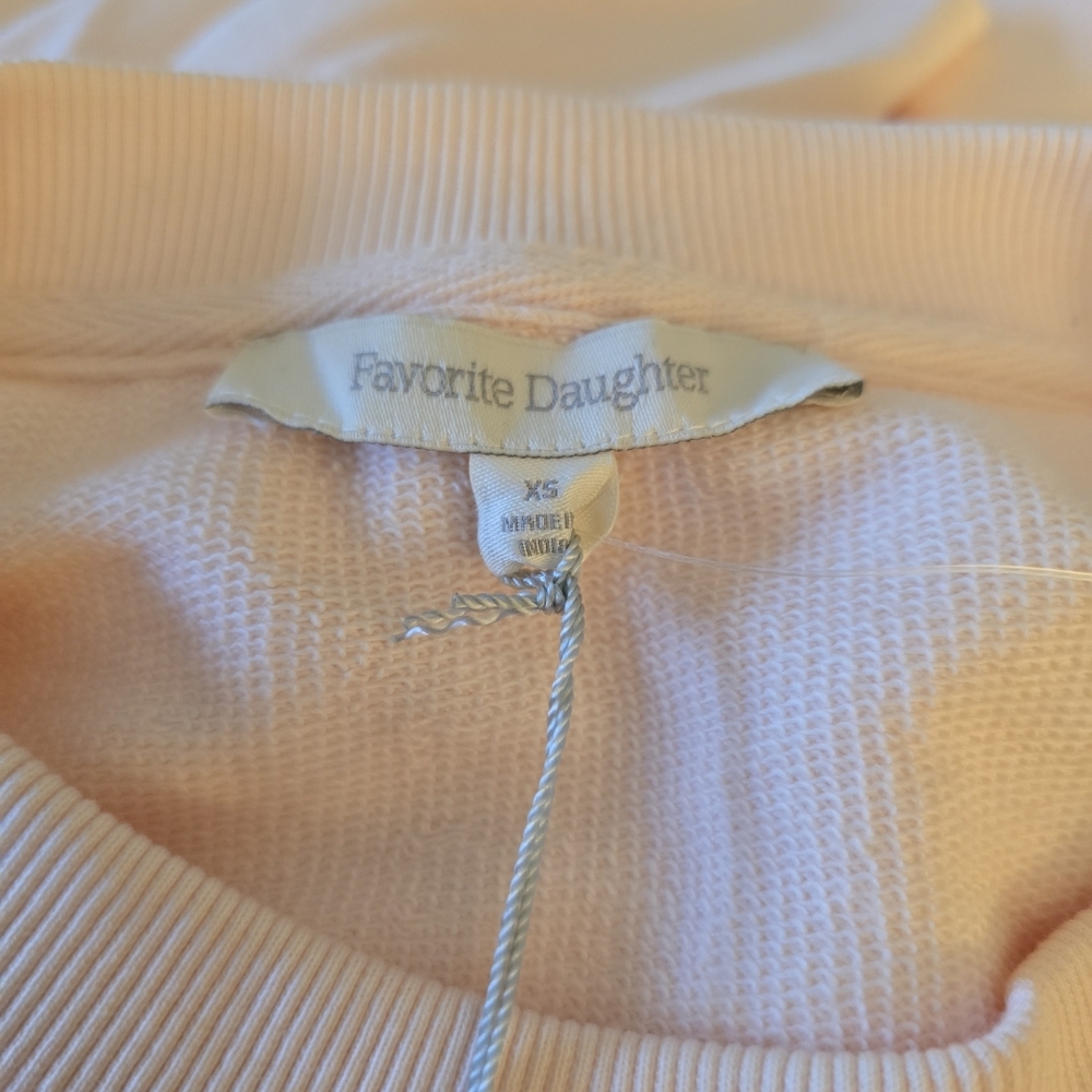 Favorite Daughter Women's Pink Cropped Sweatshirt NWT XS - Picture 4 of 7
